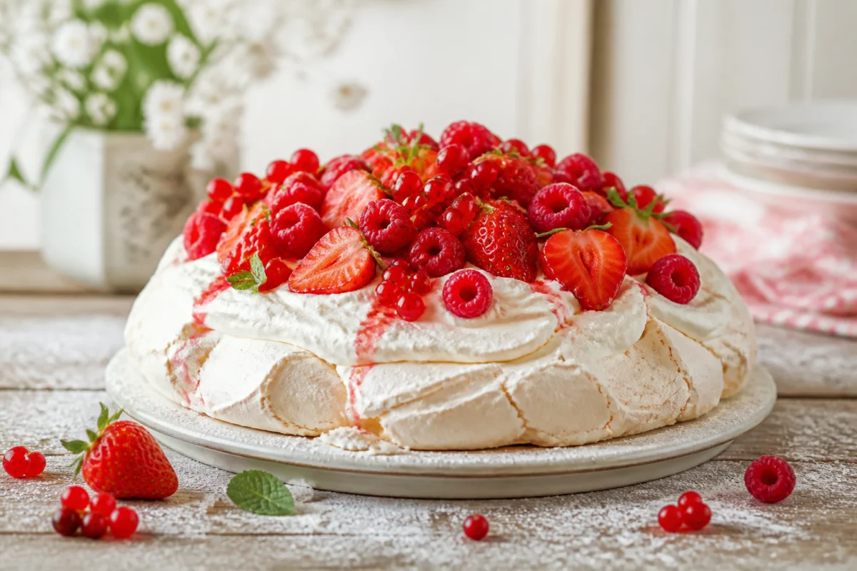 recette pavlova aux fruits rouges